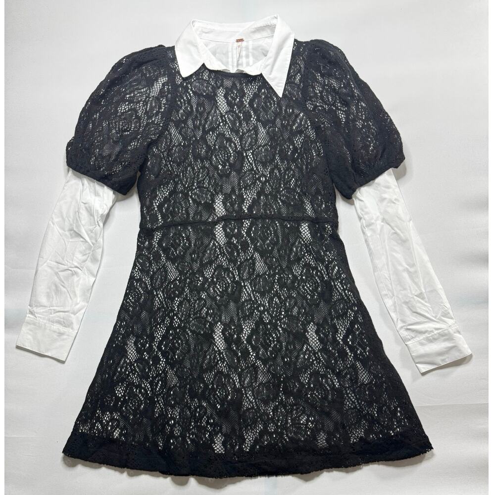 NWT Free People Women's Pretty Princess Overlay Shirt Dress - Size L*